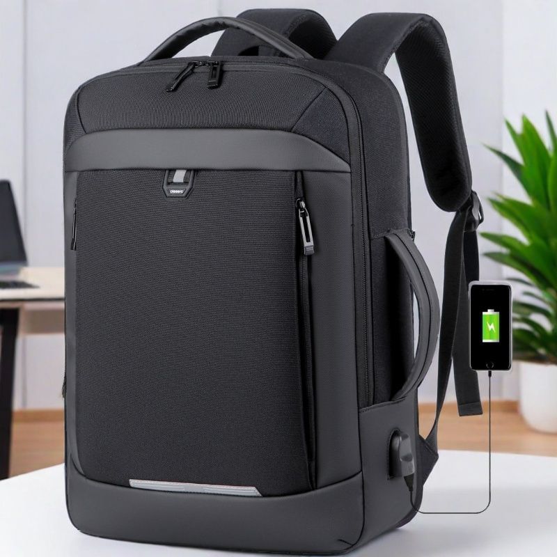 Black Breathable Laptop Backpack
